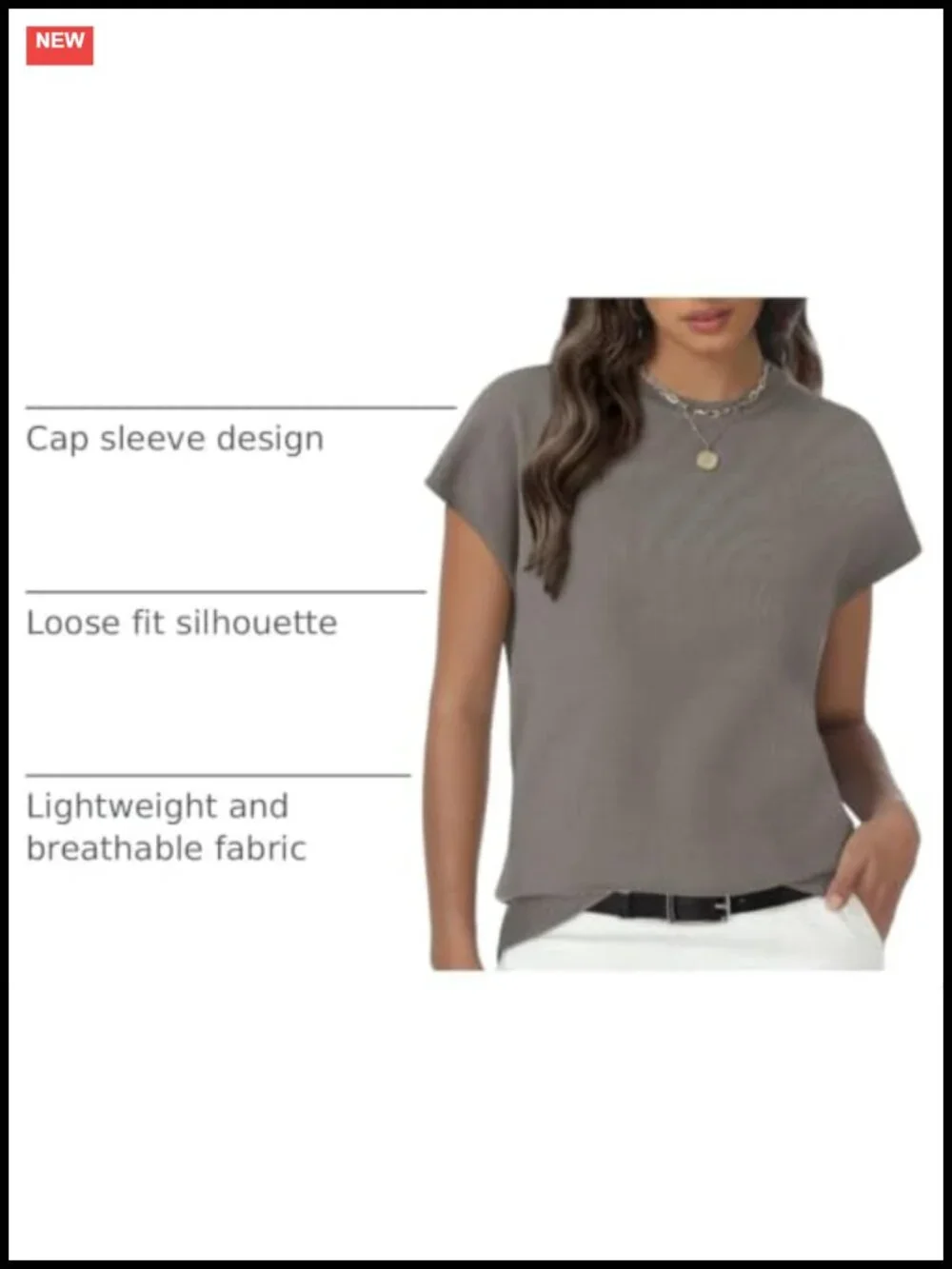 Short Sleeve Cap Sleeve Pullover Sweater Top Soft Lightweight Casual Summer
